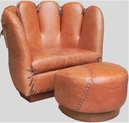 Cooperstown Baseball Glove Chair and Ottoman The PBPro